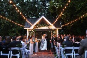 First kiss for the bride and groom.