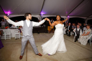 side by side pose in first dance