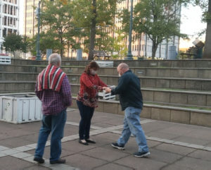 Couple learning to dance