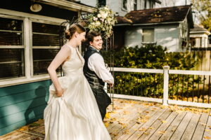 Couple laughing during first dance