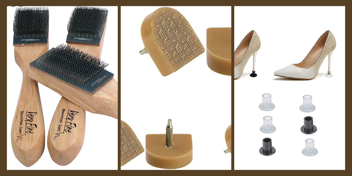 Caring for your dance shoes tools - wire brush, heel tips, heel caps
